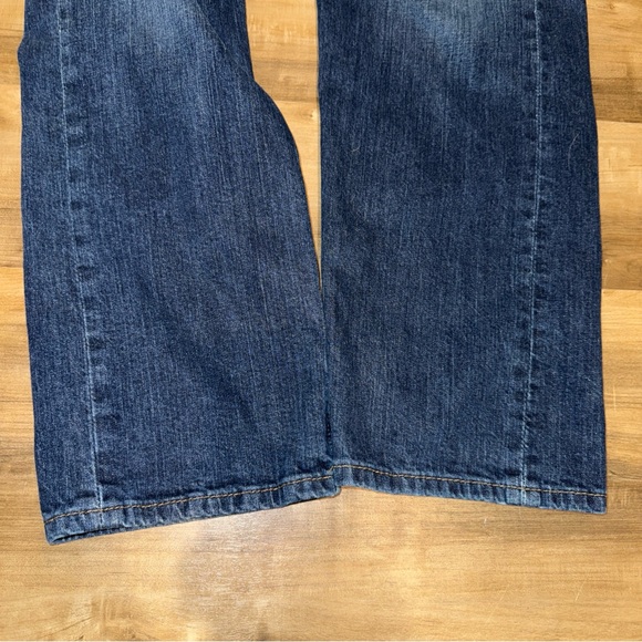Mens Levis 505 36x34 Blue Jeans Straight Mid Rise Dark Wash - Picture 5 of 10